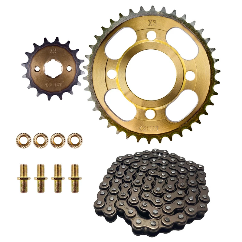 ست دنده زنجیر موتور سیکلت کوکما  C125 38T/15T 428H-102L مناسب برای هندا 125