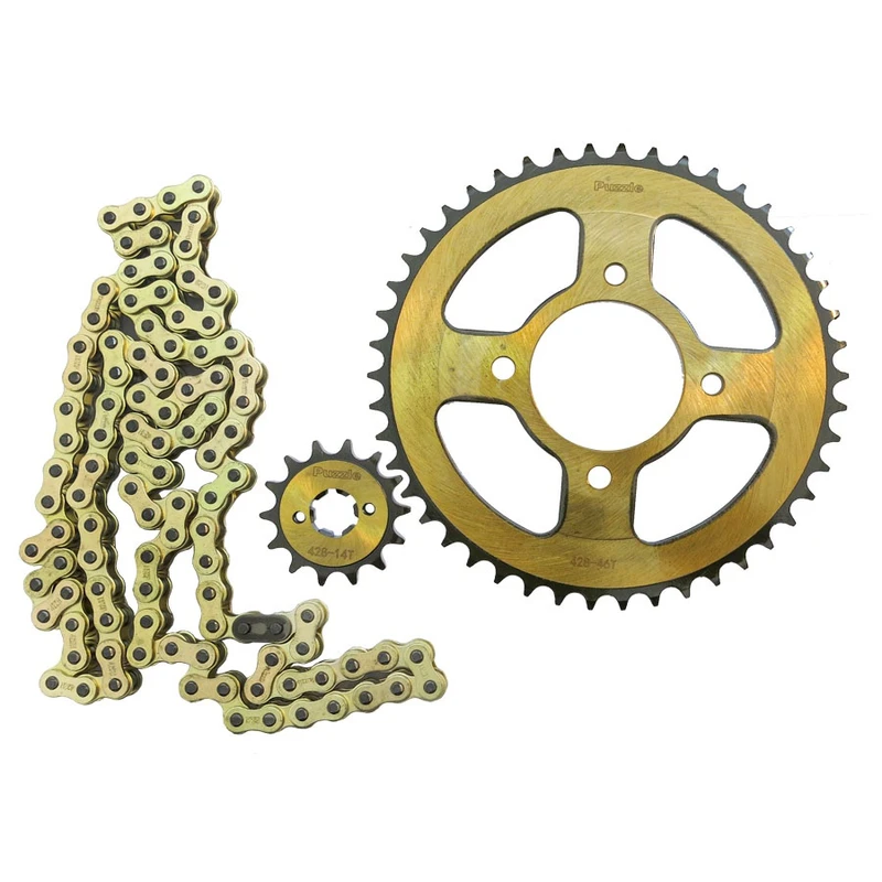 ست دنده زنجیر موتور سیکلت ژاپنی did مدل C125 38T/15T 428H-102L مناسب برای هندا 